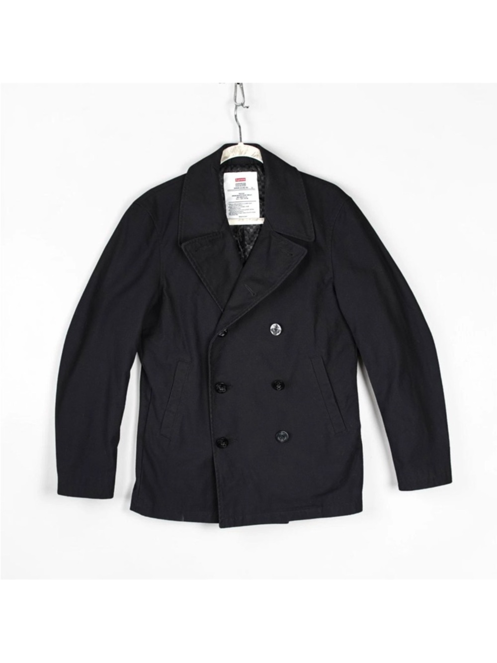 Supreme S/S 2013 Military Peacoat Jacket Coat Mens Medium Black Cotton Rare